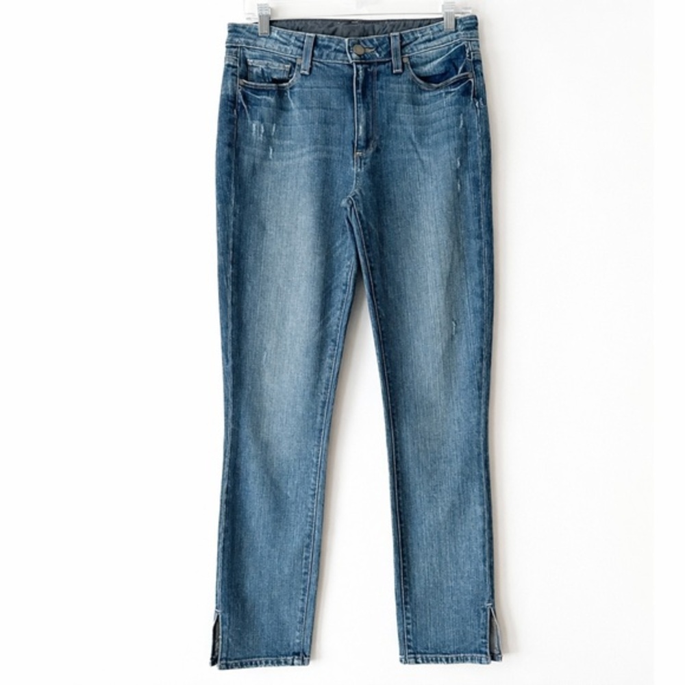 Paige Hoxton Ankle Peg Side Slit High Waist Medium Wash Jeans Size 29/Inseam 28